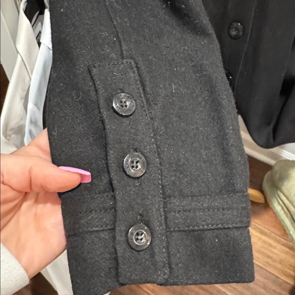 Anthropologie Black A-Line Wool Coat